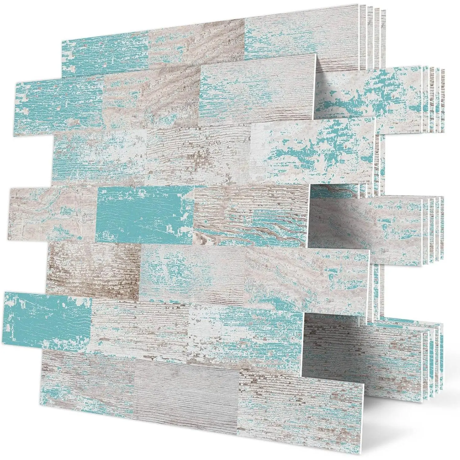 Peel and Stick Wall Tile Kitchen Backsplash Self Adhesive 10 Sheet | PVC,Rustic,Faux,,Country,for Bathroom,,13.5" x 11.4"