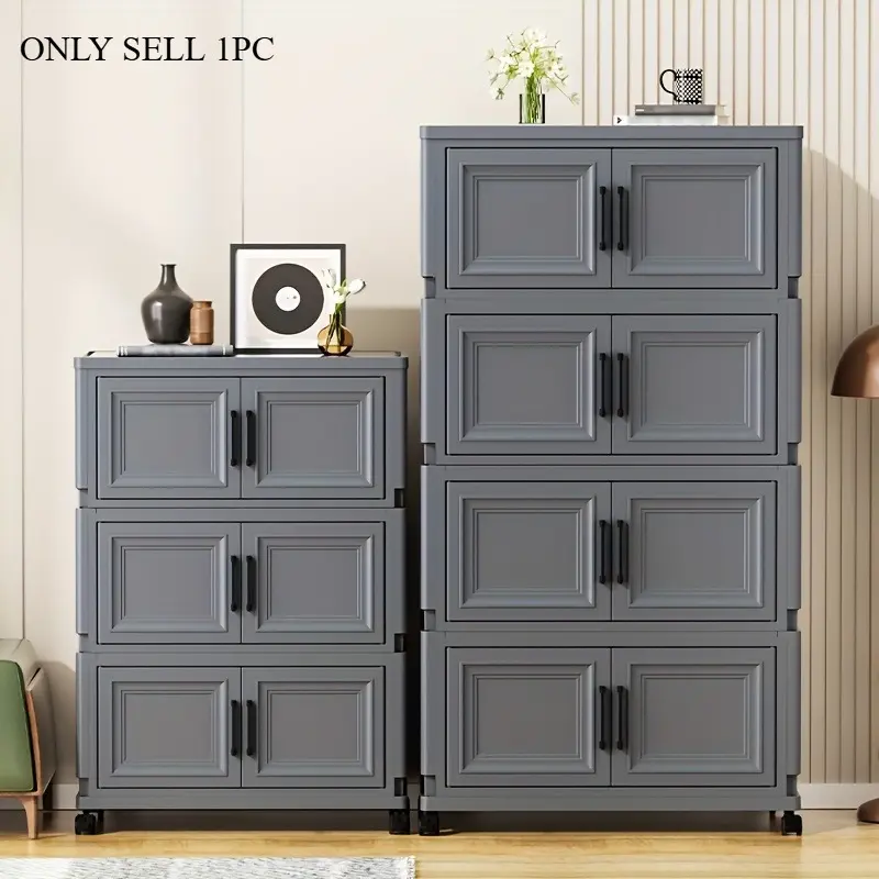 Office storage cabinet, foldable vertical file storage cabinet, stackable plastic storage box with lid, desktop file organizer storage box, apartment storage cabinet, used for offices, homes, schools, garages, gyms