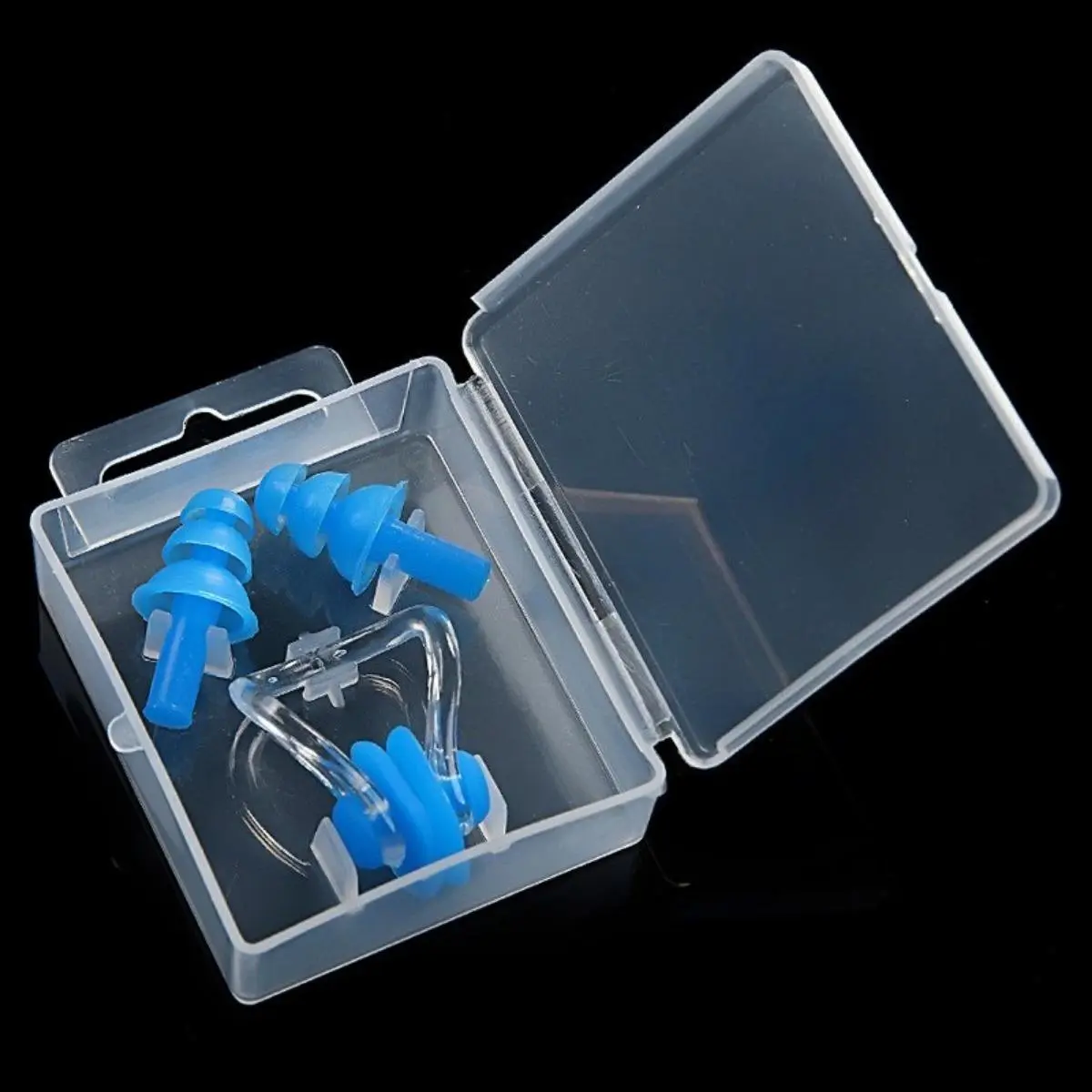 swim earplugs, waterproof nose clip, swim nose clip and earplugs set, diving nose clip earplugs, swimming protection kit, pool ear nose guard
