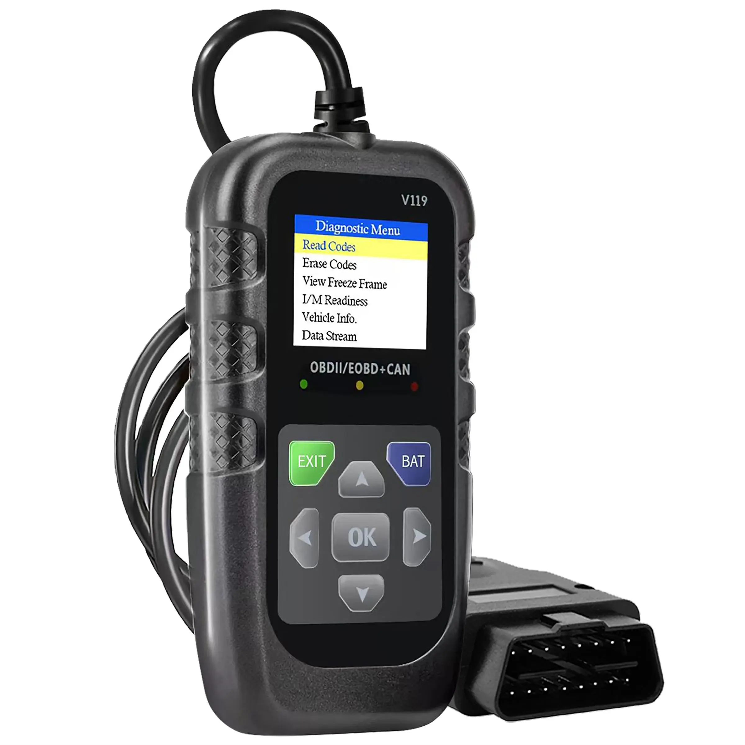 Car OBD2 Scanner Diagnostic Tool, Automotive Car Voltage Tester Engine Fault Code Scanner, EOBD+CAN Charging Tester Diagnostic Tool for OBDII Protocol Cars