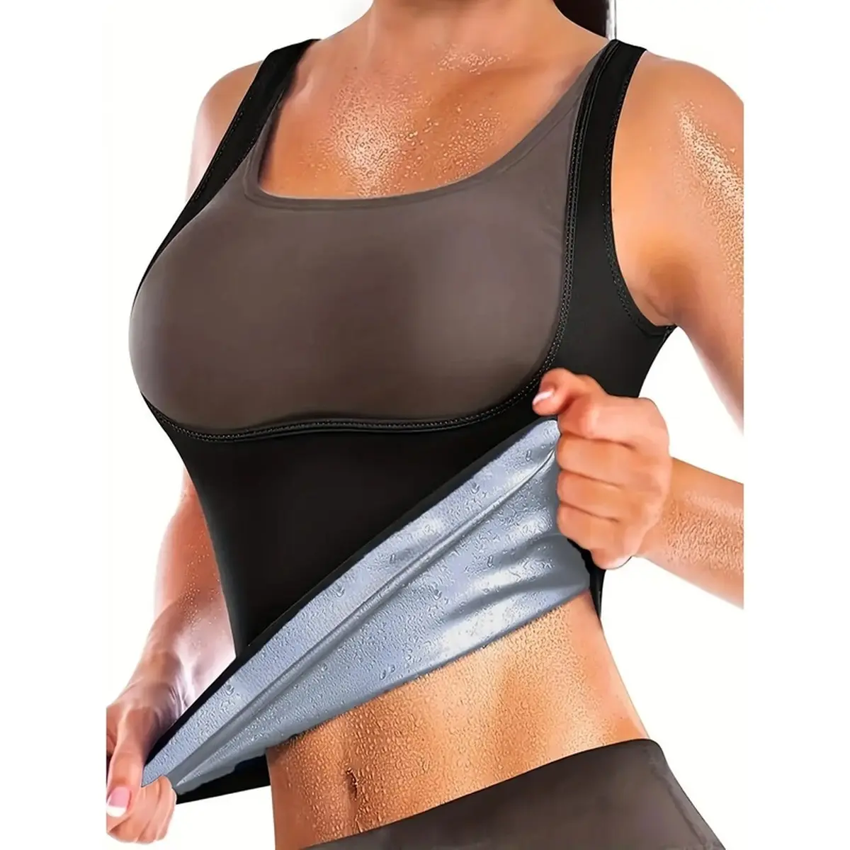 Women's Sauna Suit Shirt - Premium Compression Vest with Waistline, Gym Workout Tops, Fitness Top, Quick-Dry All-Seasons Body Shaper, Sweat-Resistant Durable Sportswear, Sleek Modern Design,  Gym Training,summervi, Athletic Shirt, Women's Gym Wear summerw