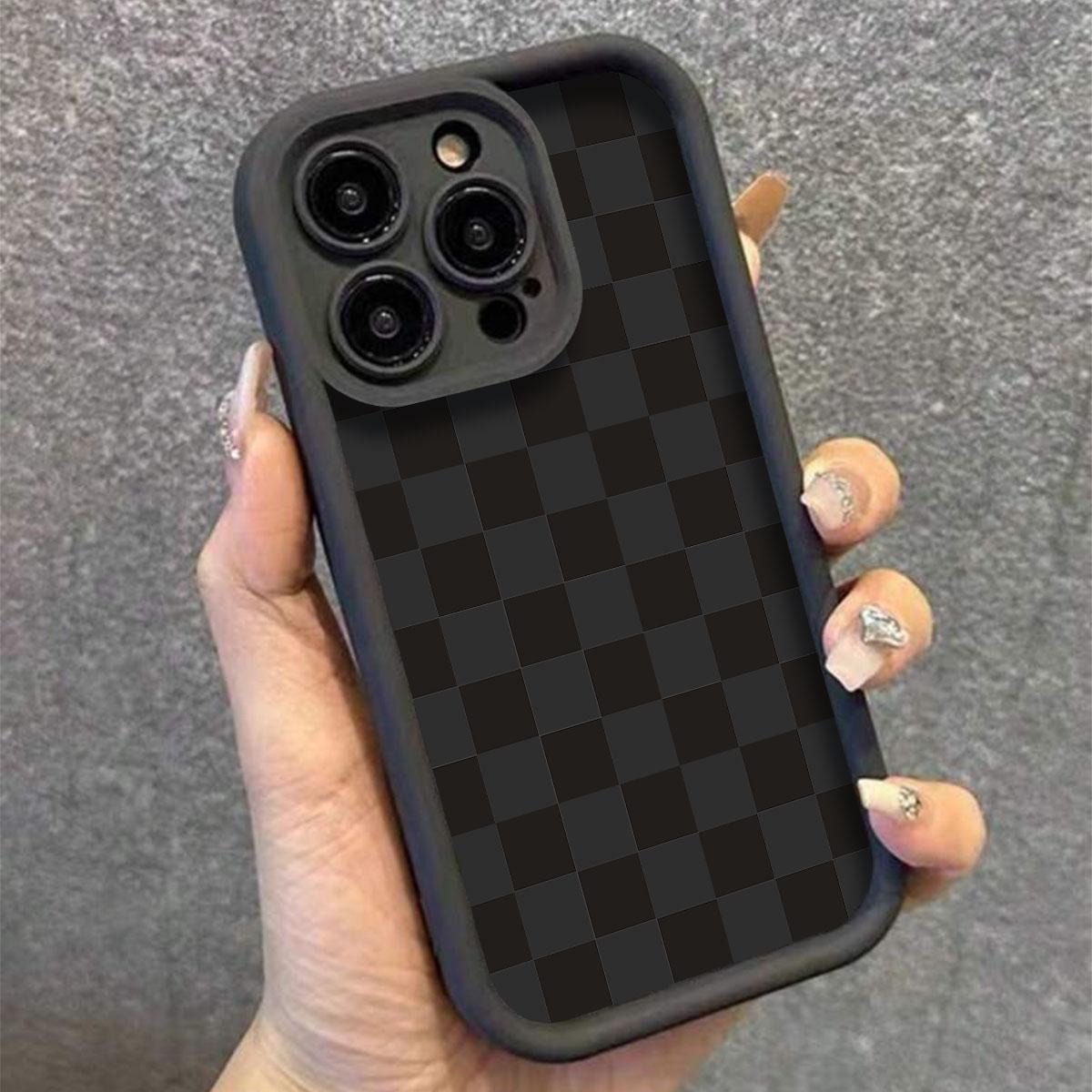 Checkerboard Pattern Phone Case, Anti-drop Cellphone Protective Case, Total Protective Shockproof Mobile Phone Cover for iPhone 17 Pro Max Plus Air/ 16 15 14 13 12 11 Plus/Pro/Pro Max