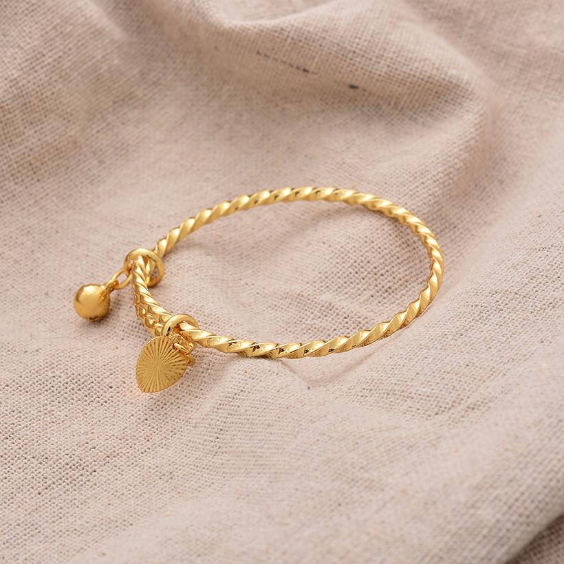 Gold Color Bangle for Girls/Baby/Kids Charm Gypsophila Bracelet Small Bell  Heart Jewelry Child Christmas Gifts
