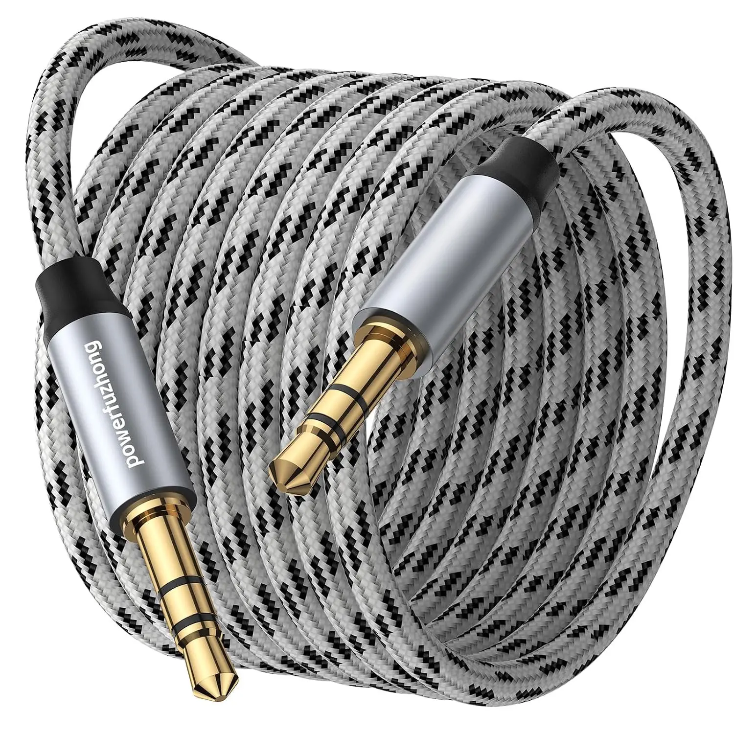 Aux  (3.3FT), [Copper Shell, Hi-Fi Sound] 3.5 mm Male to Male Braided Auxiliary Cord Compatible with Headphone, Smartphone, / Stereo, Speaker, Echo &  (3.3FT)