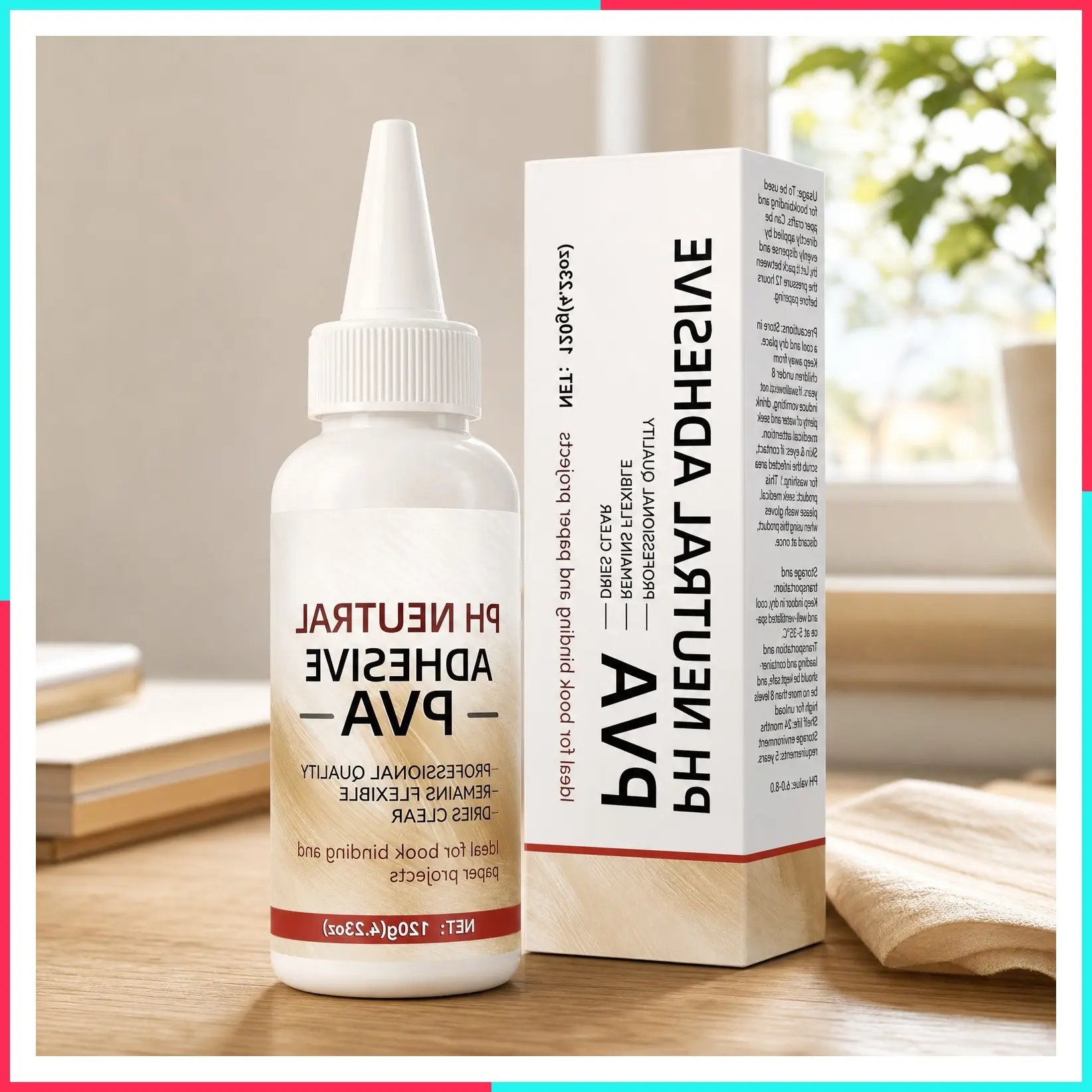 4.23 oz Neutral pH PVA Glue – Archival Acid-Free All-Purpose Craft Adhesive for Bookbinding, Repair, Framing, Collages & Paper – Dries Clear & Flexible