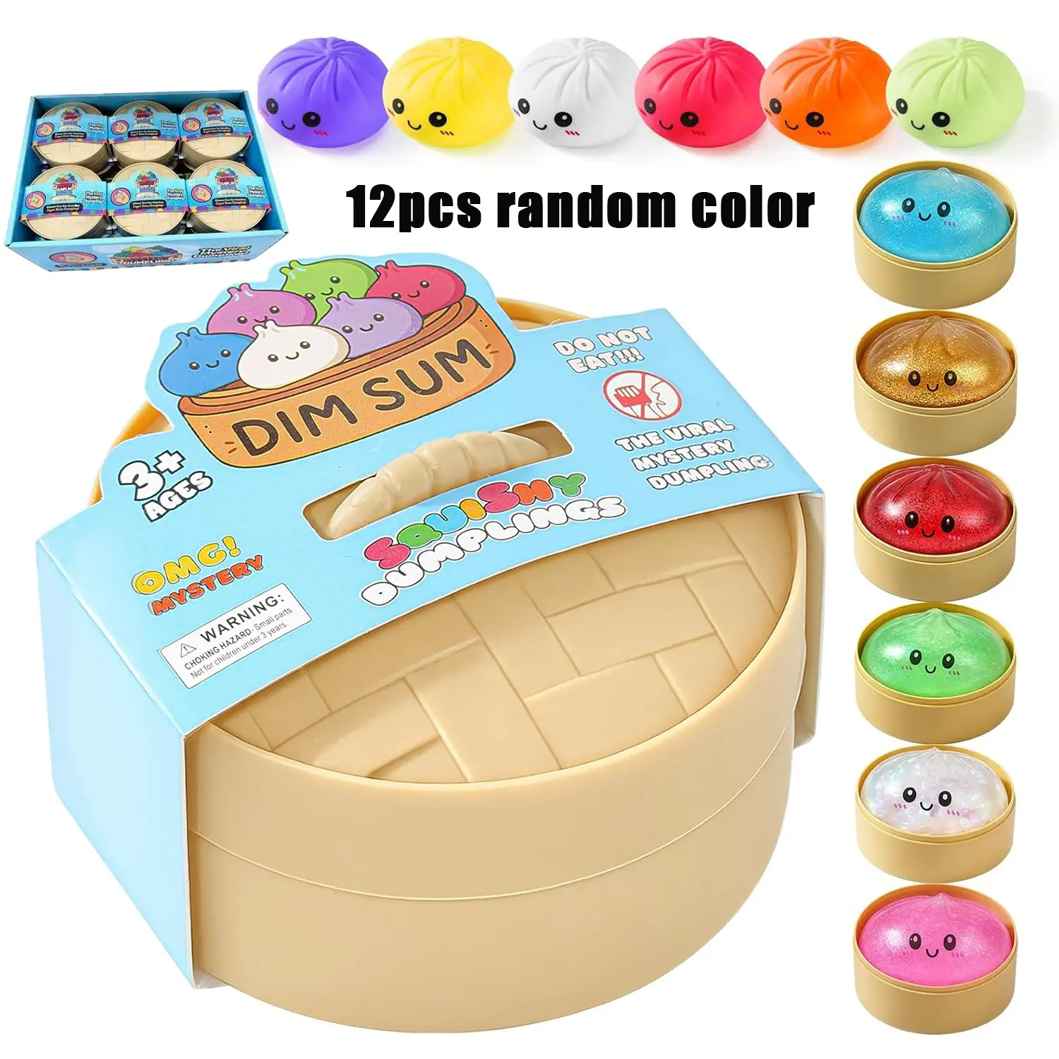 Cute Squishy Dumpling Toy, Slow Rising Squeeze Toy, Sensory Fidget Toys for Anxiety Relief, Stress Relief Fidget, Perfect for Party Favors, Birthday Gifts & Desk Toys