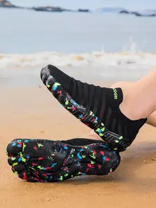 Men's Hiking Shoes, Textile Lattice Comfortable Breathable Slip-On Flat River Shoes, Fitness Couples Socks Shoes, All-Season Barefoot Sandals