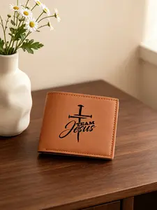 Jesus Cross Men's Foldable Wallet, Large Capacity, Multiple Card Slots, Simple Coin Pouch, Credit Card, Bank Card, ID Holder