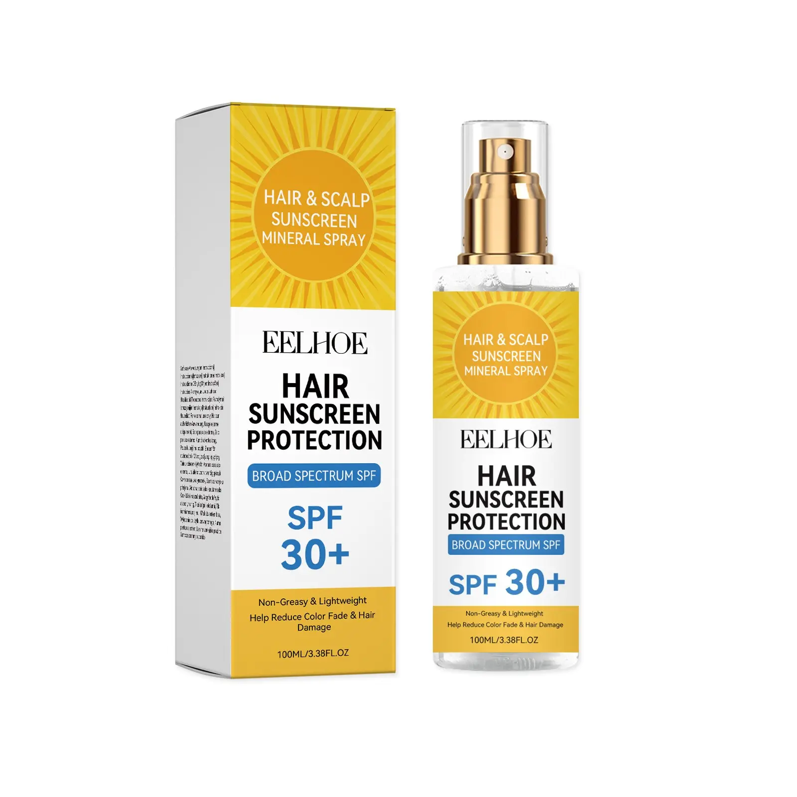 Hair & Scalp Sunscreen Spray SPF 30 | Color-Safe UV Blocker for Dyed/Highlighted Hair | Weightless Lightweight Non-Greasy Protection | Beach & Pool Essentials | Coconut Enriched Scalp Shield