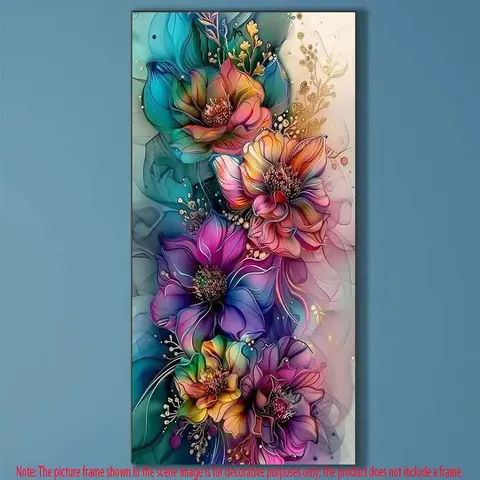 5D DIY Full Diamond Round Diamond Painting - Diamond Art Kit Colorful Flowers Mosaic, Canvas - DIY Decorative Painting, Home Wall Decoration, perfect for Halloween and Christmas, birthday and anniversary gifts, Diy Diamond Arts, Diamond Painting Kits