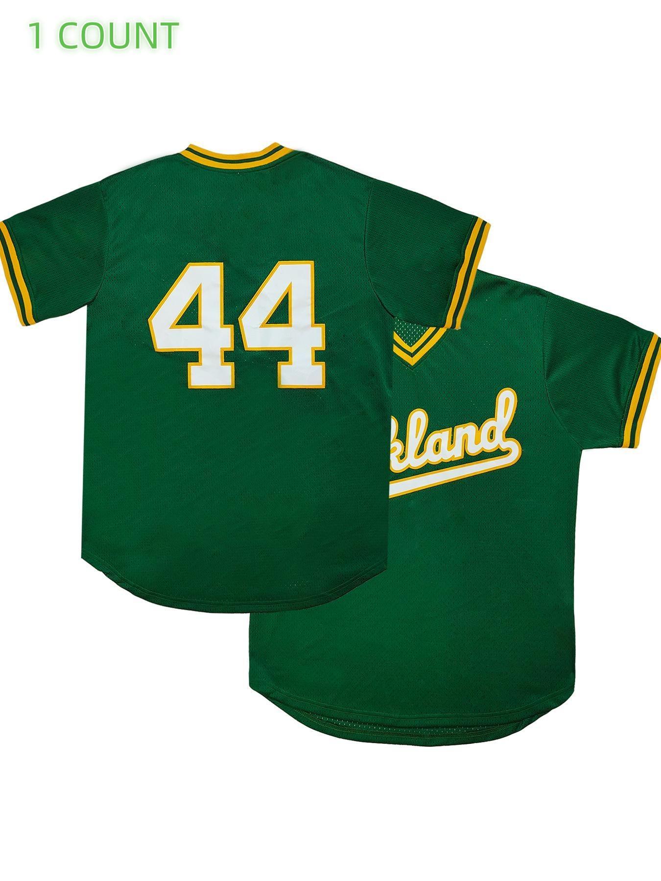 Men's Letter & Figure Embroidered Baseball Jersey, Jersey Shirt, Casual Short Sleeve V Neck Baseball Top for Summer, Men's Sportswear for Training & Competition