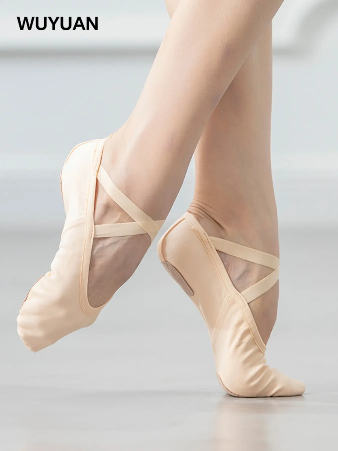 Adult and Kids Ballet Dance Shoes, Elastic Canvas Soft Sole, Anti-Slip Split Sole, No Laces, Ideal for Daily Training and Practice