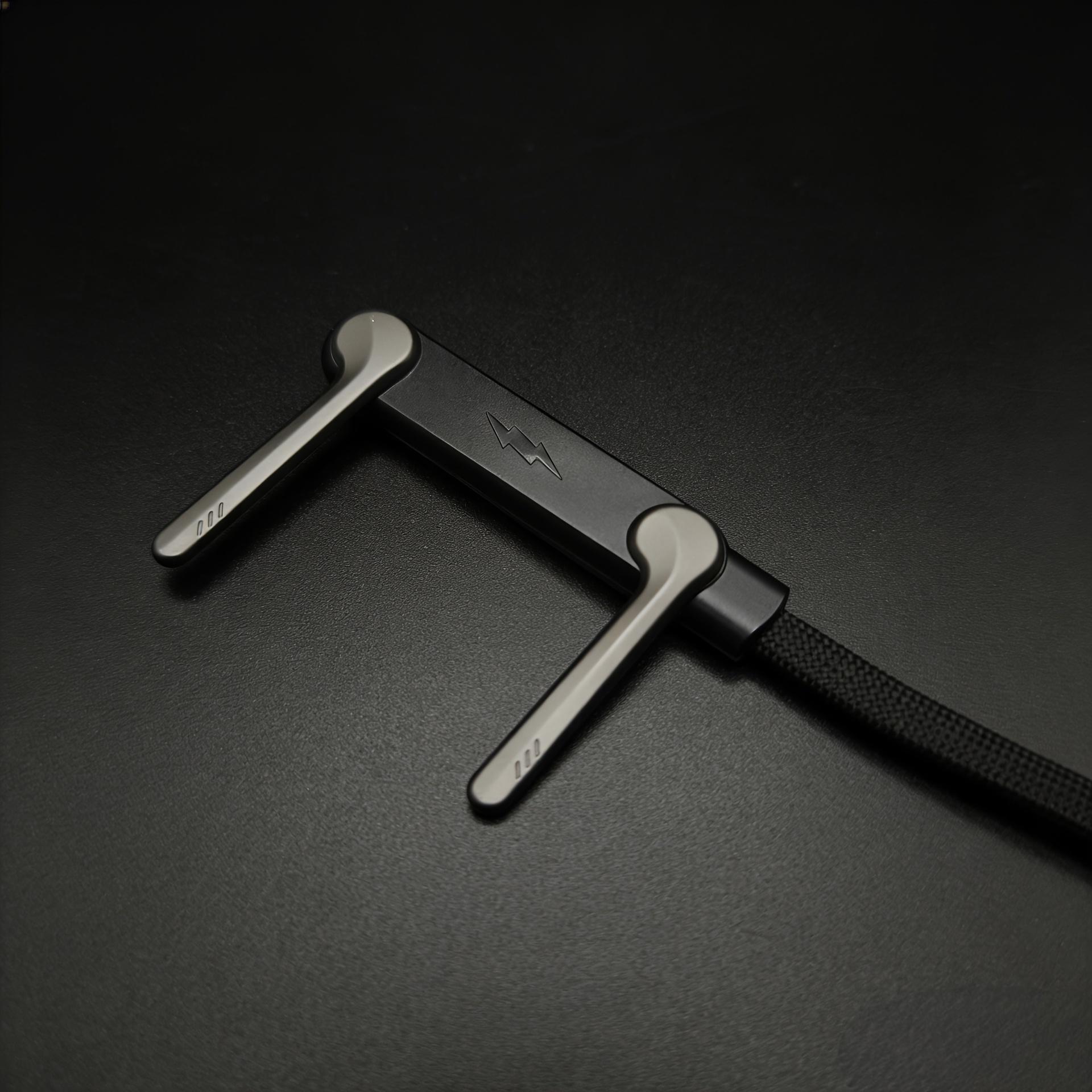 65W Flat Braided Fast Charging Cable,  Phone Holder | 2-in-1 Foldable Holder, Durable Multifunctional Charging Cable Suitable for Smartphones and Tablets, Samsung Type-C Charging Cable