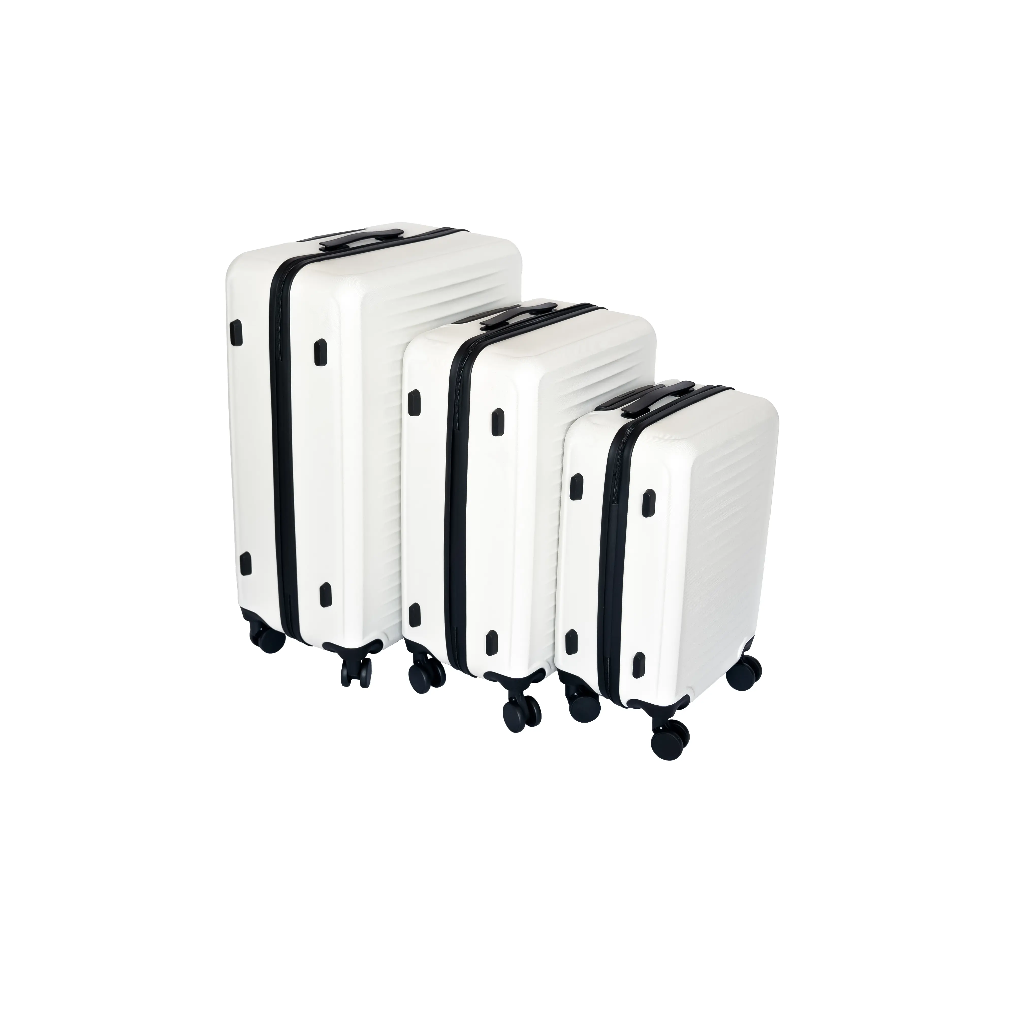 Nokaa ABS Hard Shell Luggage Set with Password Lock, 360° Spinner Wheels, Lightweight Travel Suitcase, 3-Piece Set (20/24/28 Inch), White, Durable Material, Smooth Rolling, Travel Essentials