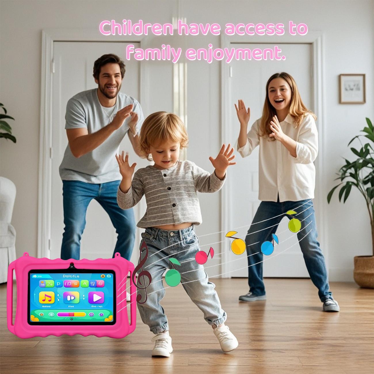 7 Inch Android Tablet, Parental Control Tablet with Silicone Case, Multifunctional Tablet for Education & Entertainment