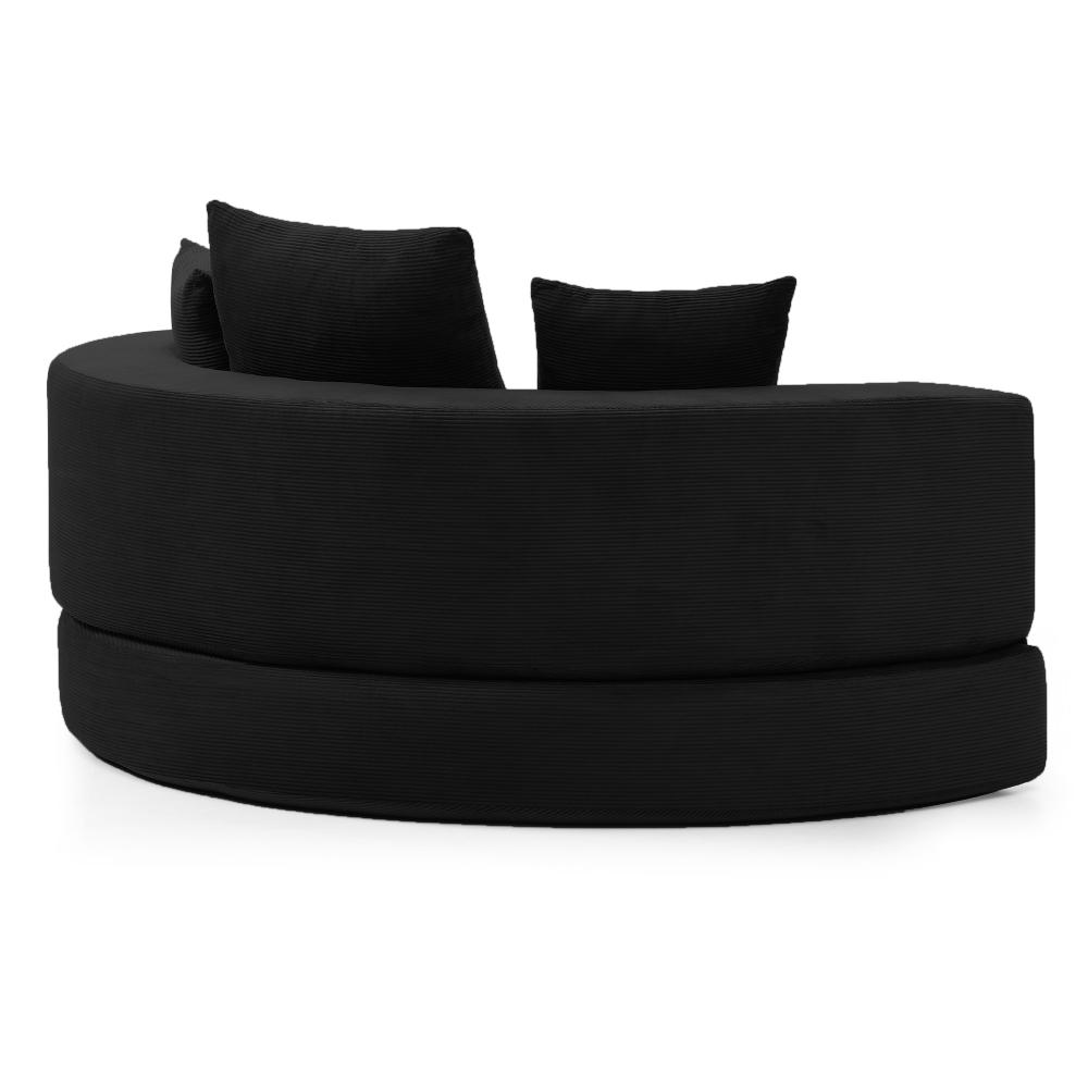 Convertible Sofa Couch Bed, Multi-functional, Circular Bed, Adjustable Futon Sofa, No Assembly Compressed Corduroy Floor Lounge Sofa for Apartment Office Bedroom Living Room