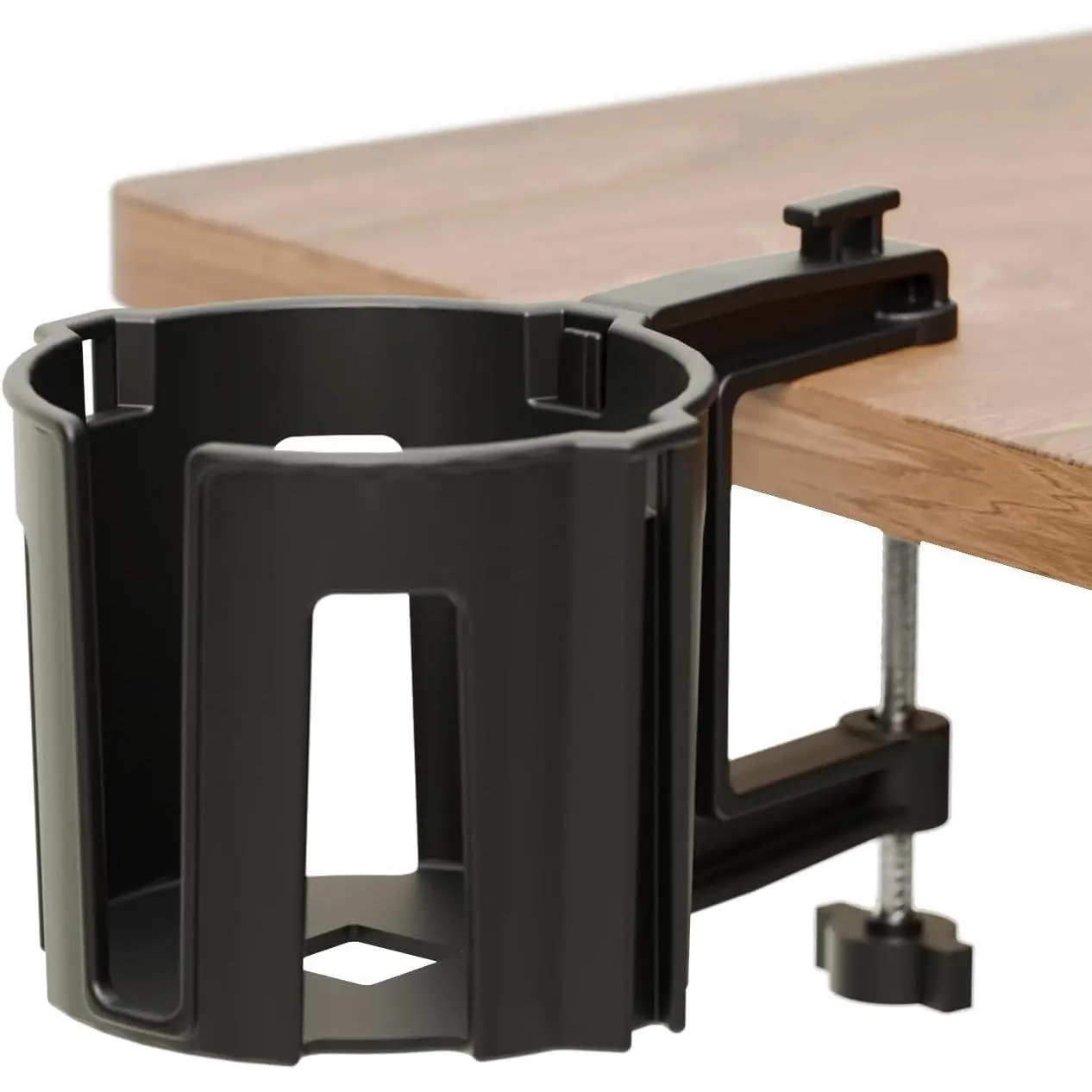 Original Large Desk Cup Holder Clamp – Anti-Spill Cup Holder Mount for Your Table, Office & Gaming Setup – Multi-Directional Drink Holder & Headphone Hanger