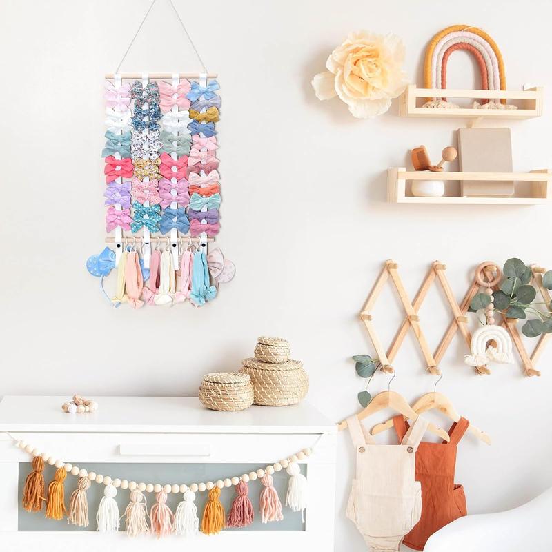 Hair Bow Holder Organizer for Girls,Hair Clips Headband Organizer Storage Wall Hanging  Decor for Girls Room