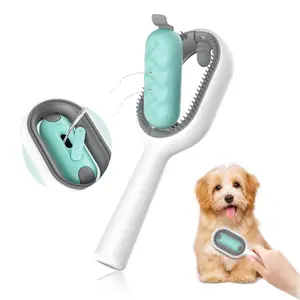 Self Cleaning Slicker Brush for Dogs & Cats – One-Click Deshedding Pet Grooming Tool, Gently Removes Undercoat, Mats & Tangled Hair, with Water Tank for Spray Massage, No Scratch Fine Needles, Ideal for Long & Short Hair Pets