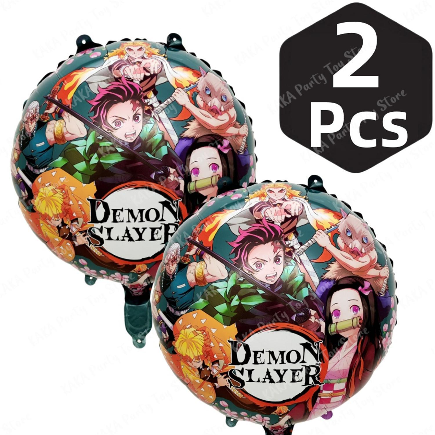 2/4/6Pcs Demon Slayer Party Balloons Anime Foil Balloon Set Baby Shower Birthday Party Decorations Kids Classic Toy Air Gifts