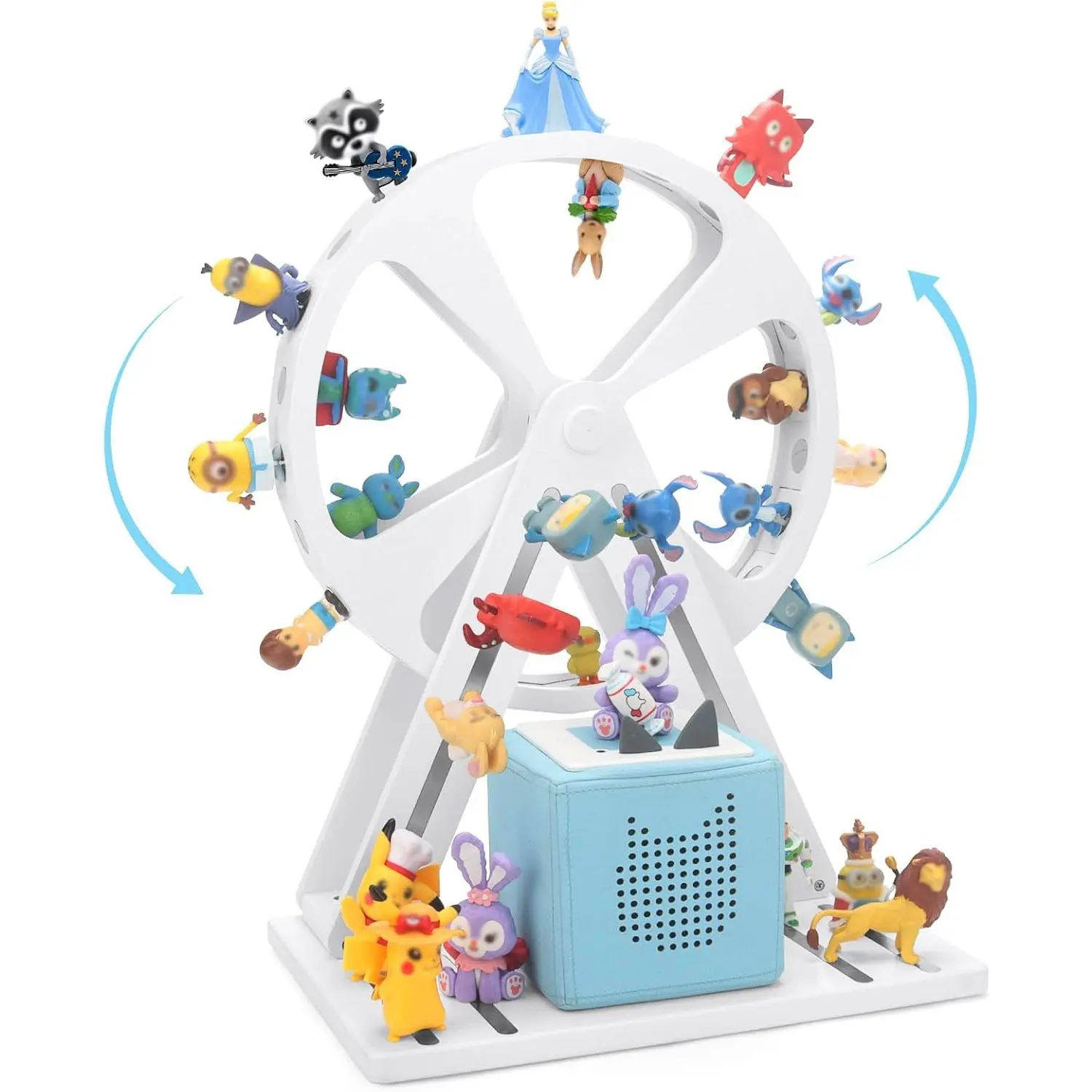 Box Organizer Storage Shelf 360° Ferris Wheel, Magnetic Floating Shelves for Generation 1 & 2 Player Figures Characters, Display Collection 50~70 Characters