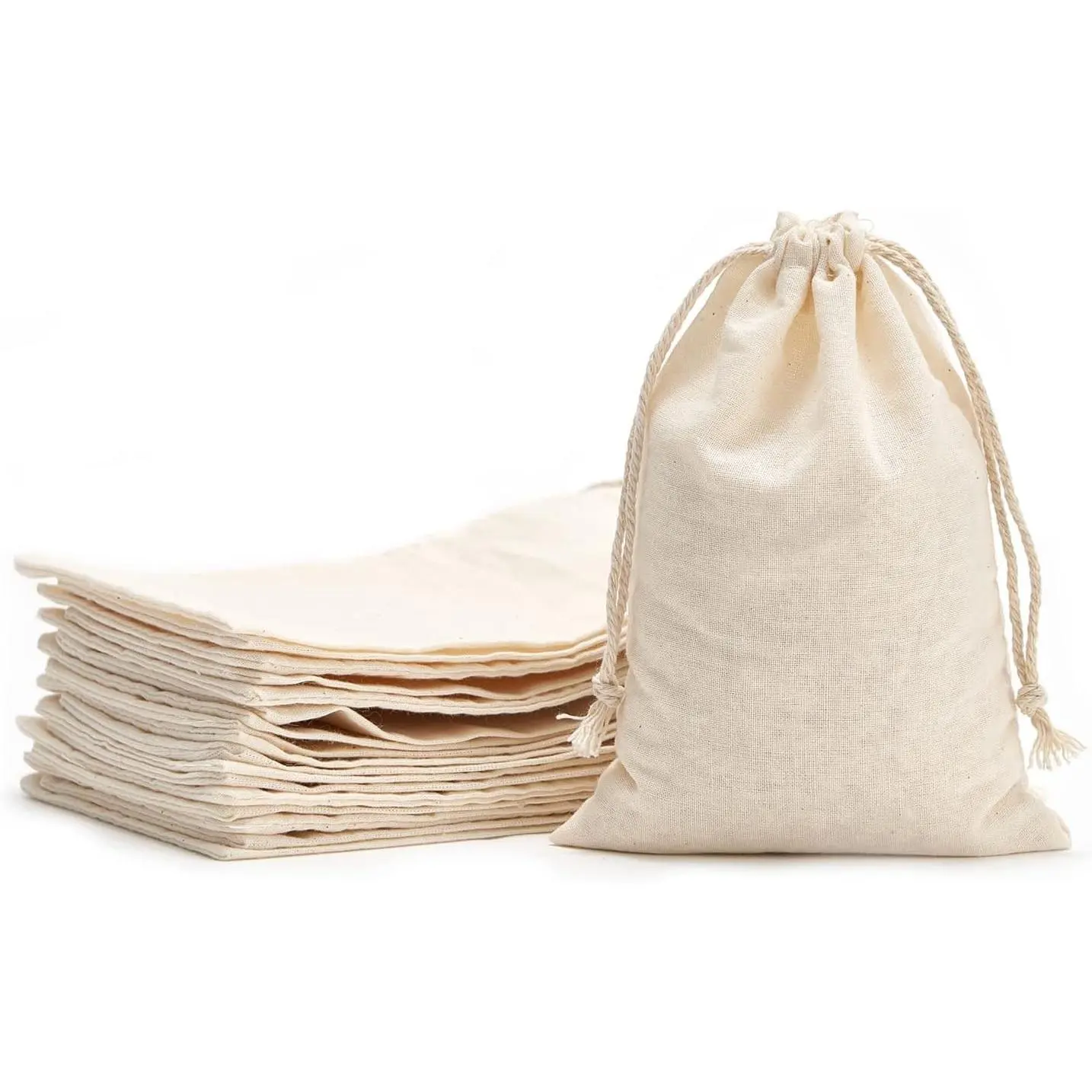 20 Pack 3.9x5.9 Inch Cotton Drawstring Bags - Reusable Muslin Sachet Bags for Party, Wedding, Storage & Home SuppliesGift