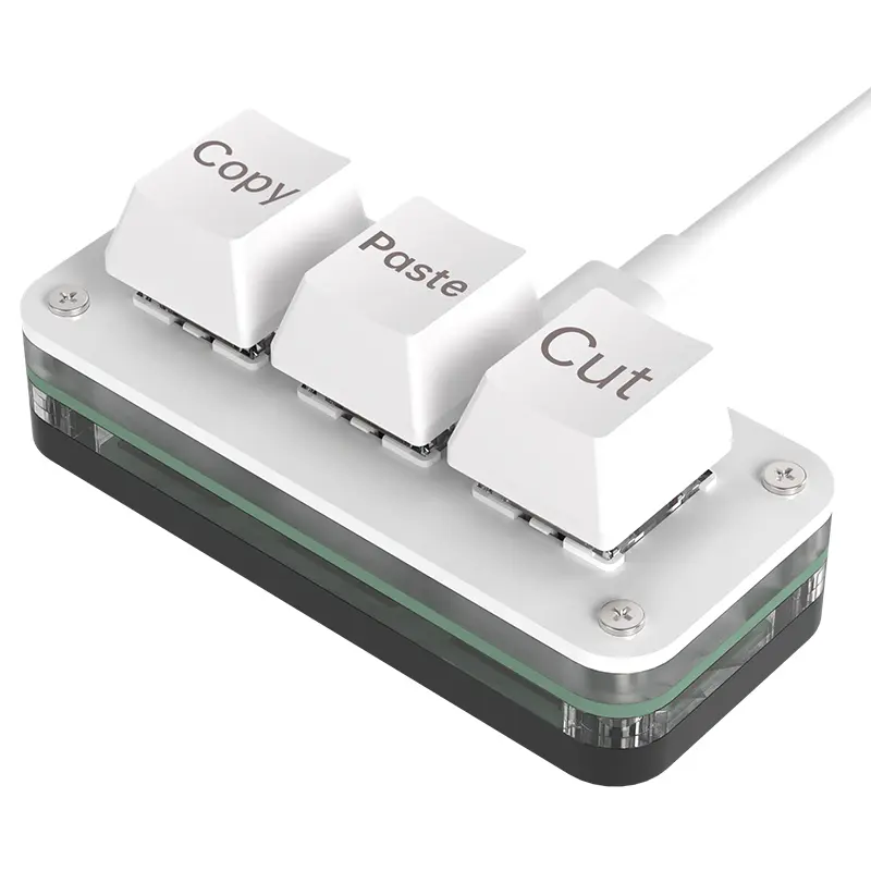 RGB 3 Keys Macro Programming Mini Keyboard for Photoshop Gaming Hotswap Programming Keypad Copy Paste Mini Button Macropad