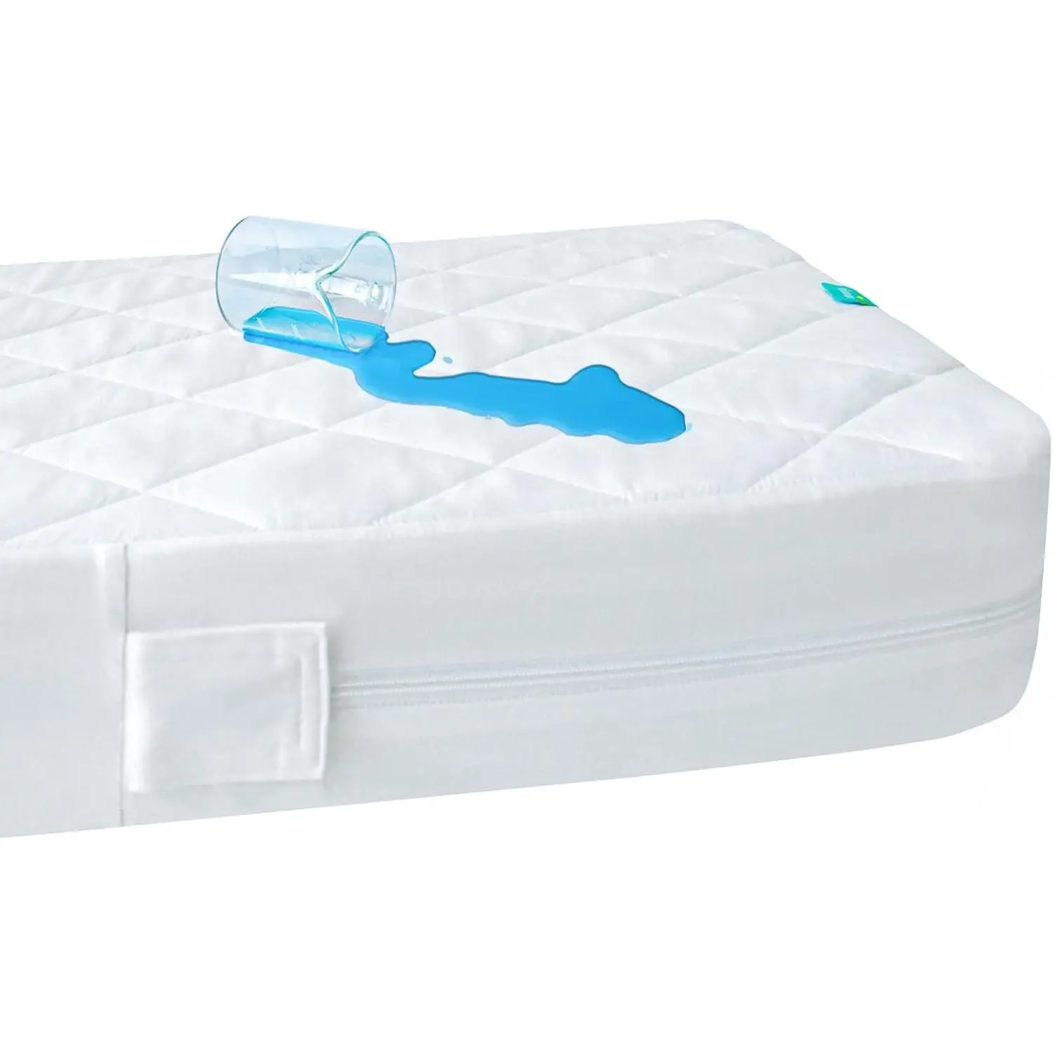 Zippered Crib Mattress Protector - Waterproof Crib Mattress Encasement, Breathable and Absorbent, 6 Sides Fully Encased Cover