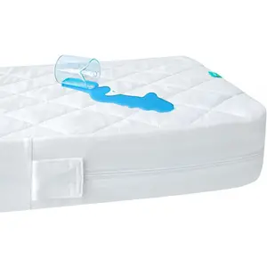 Zippered Crib Mattress Protector - Waterproof Crib Mattress Encasement, Breathable and Absorbent, 6 Sides Fully Encased Cover