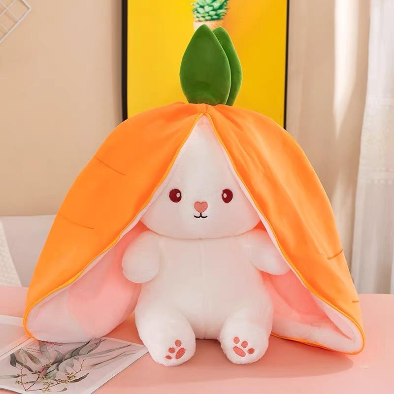 Cute Strawberry Bunny Plush Toy Soft Kawaii Stuffed Animal Gift for Kids Girls Hug Pillow Bed Decoration Birthday Present Furry Friends Plush Doll Animal Gift for Kids Girls Hug Pillow Bed Decoration Birthday Present Furry Friends Plush Stuffed Animal