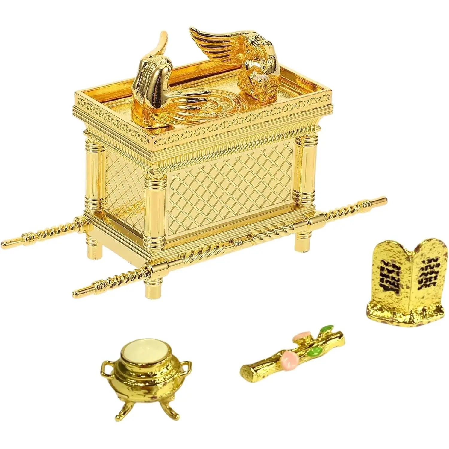 Ark of The Covenant Model Replica - Biblical Tabernacle with Aaron's Rod, Manna & Stone Tablets for Collectors, Religious Decor, Bible Study（Small）