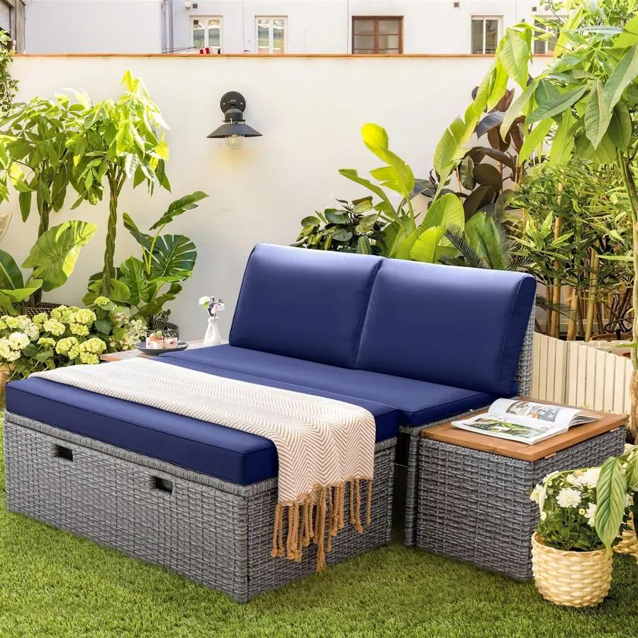 Outdoor Patio Daybed with Cushions