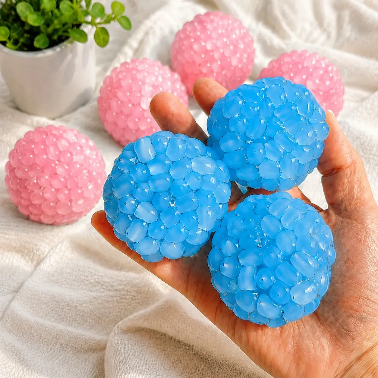 Bumpy Bead Squishies Fidget Toy, Textured Sensory Ball for Instant Stress Relief and Anxiety Relief, Cute Desk Gift for Adults & Kids