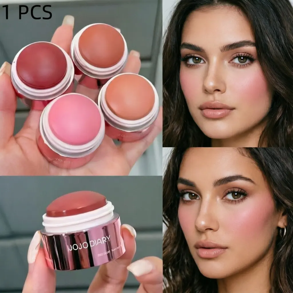 2-in-1 blush ball for lips and cheeks, with highlighter and contour, matte and Glow shimmer finishes to brighten all skin tones, smooth, long-lasting, smudge-proof, evens out and enhances skin tone, works wet or dry, perfect for any makeup look