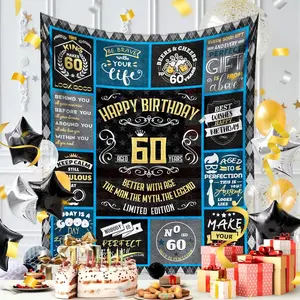 60th Anniversary Gift Blanket, Wedding Anniversary Couple Gift, Perfect for Husband, Wife, Parents, Grandparents, 60 Years Marriage Gift