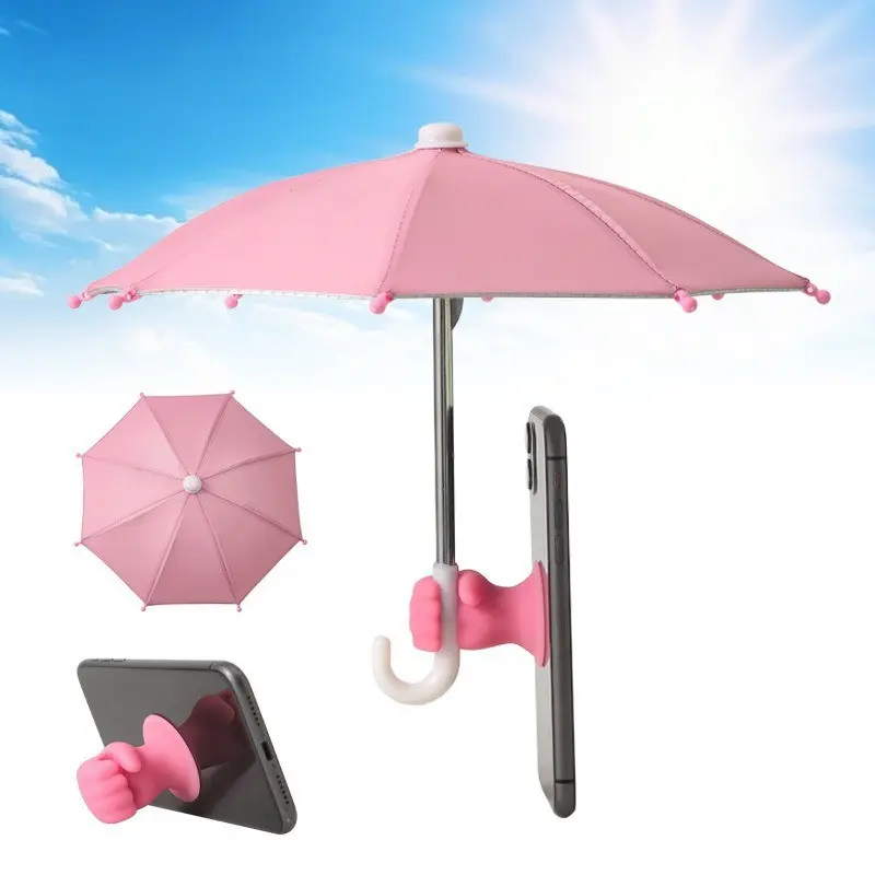 Motorcycle Mini Umbrella, Creative Fist Suction Cup Stand, Rain and Sun Protection, UV Shield, Electric Bike Sunshade