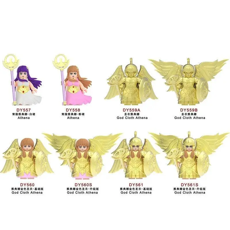 New DY557-561S Gold Saint Seiya Set Building Blocks Athena Mini Action Figure Toys