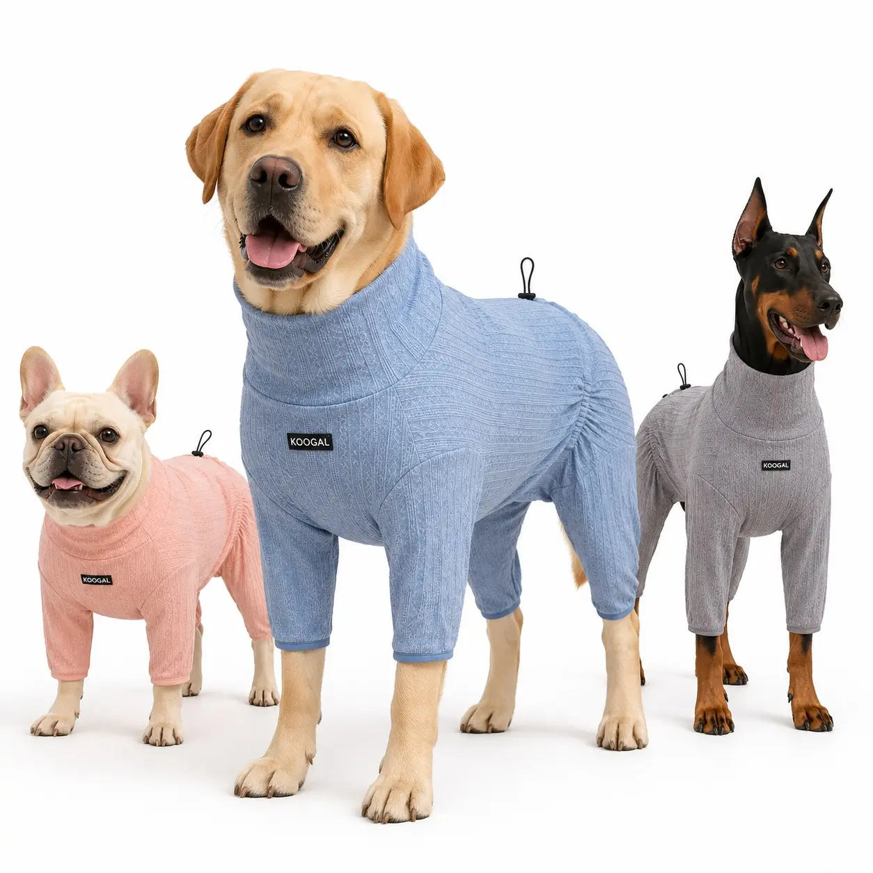 Koogal Dog Sleepwear, Husky Clothes for Fall Winter, High Neck Warm, Adjustable Back, Fits 5.5-127 Lbs, Anti-Shed, Sizes L-6xl, Ideal for Cold Weather