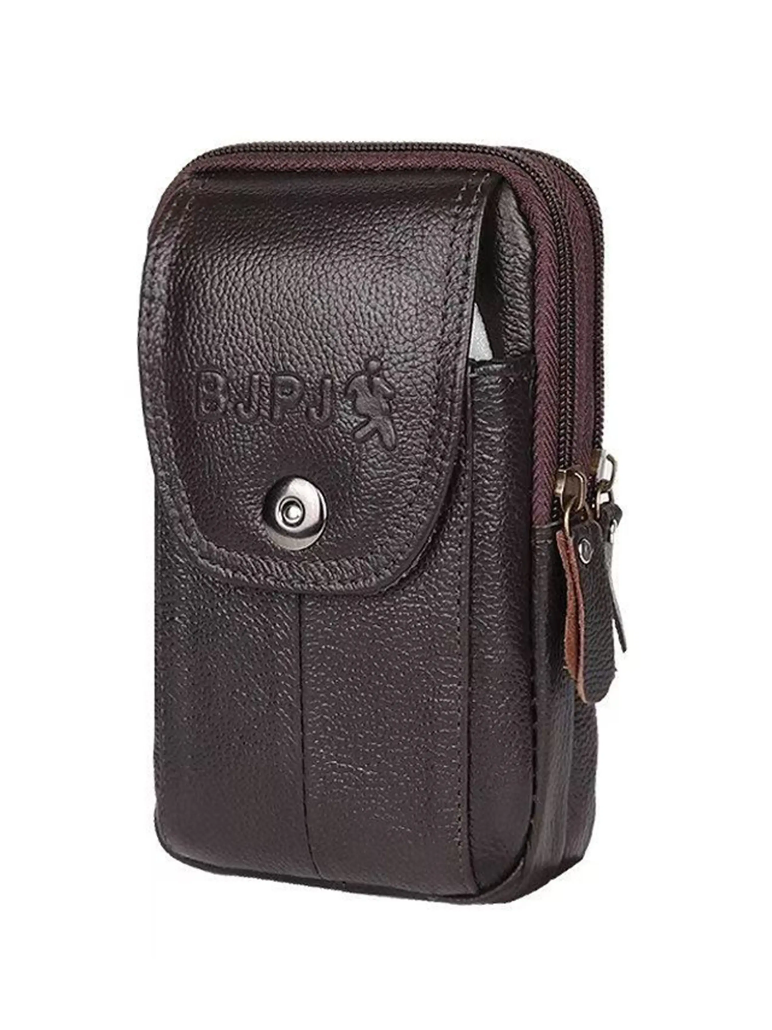 1 Pack Men's Genuine Leather Multi-Functional Belt Waist Bag, Lightweight Minimalist Cell Phone Pouch, Versatile for Daily Commute & All Outfits, Casual Belt Bag