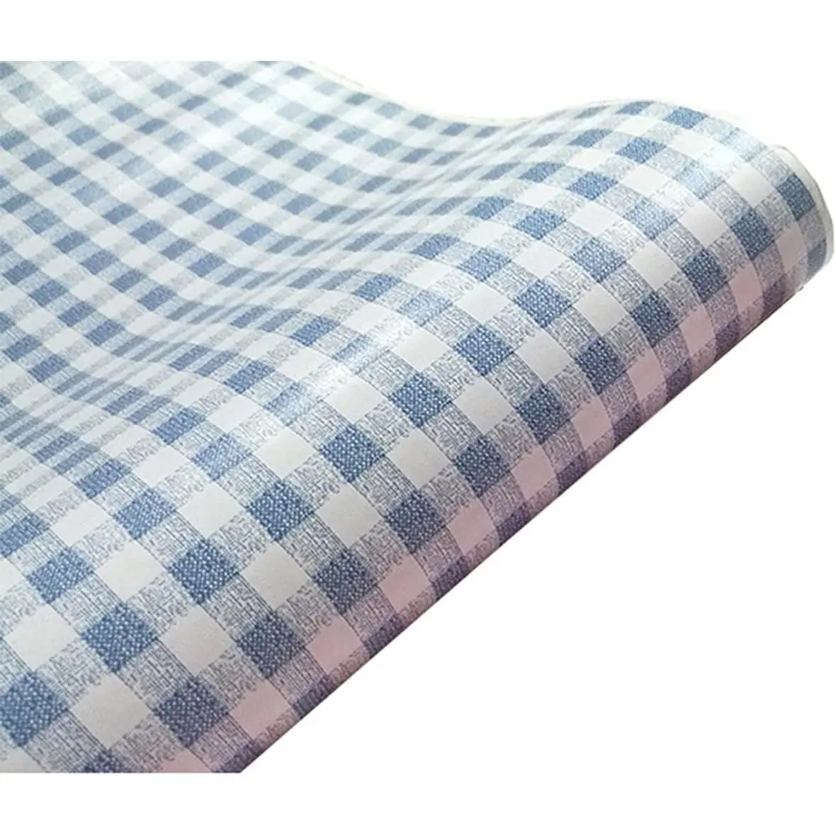 Gow4u Decorative Gingham Dresser Drawer Shelf Liner Self Adhesive Vinyl Contact Paper for Kitchen Cabinets Pantry Refrigerators Arts Crafts Decal (Blue, 17.7x117 Inches)