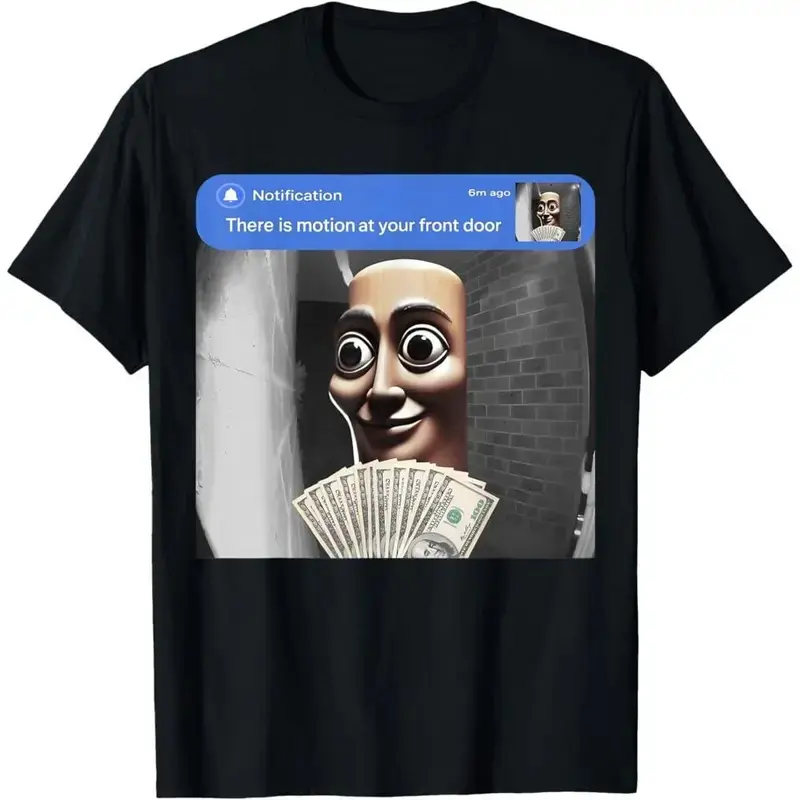 100% Cotton "There is Motion at Your Front Door" Tung Tung Tung Sahur Meme T-Shirt