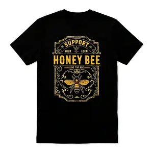 Support Your Local Honey Bee Save The Bees T-Shirt Vintage Beekeeper Environmental Tee,T-Shirt Graphic Casual Men's Women's Tee