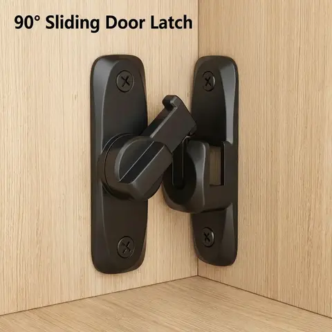 90-degree Barn Door Lock, Sliding Door Lock, Anti Theft Locks, Theft-resistant Window Hardware for Apartments & Hotels, Security Lock, High Security Locks, Double Safety Lock, Secure Latch Closure