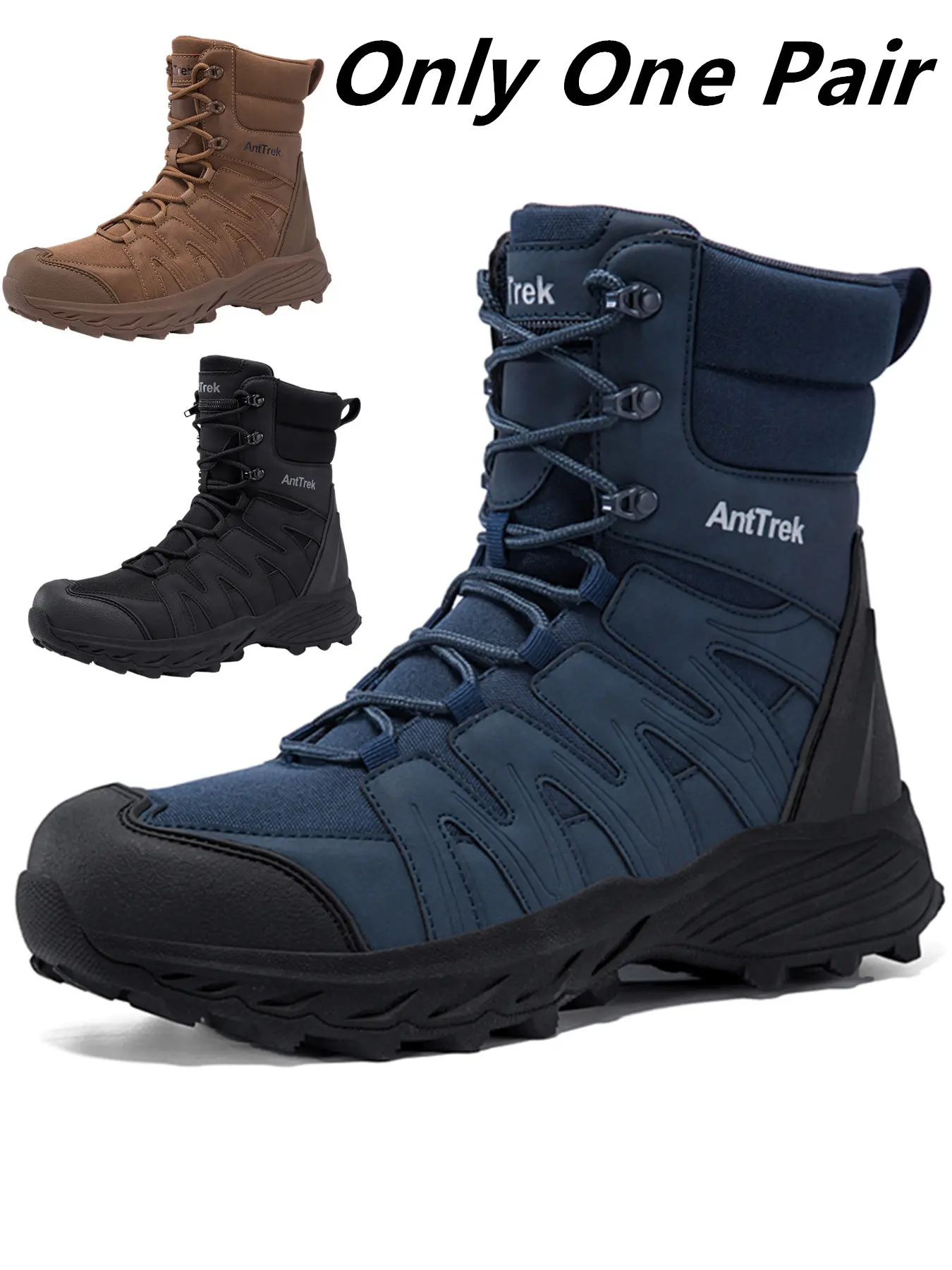 Men's Tactical Boots, Side Zip Design, Anti-Slip Rubber Sole, Impact-Resistant Toe, All-Season Durability, Ideal for Camping, Hiking, Work, Outdoor Work Shoes, Workboots, Rugged Work Boots