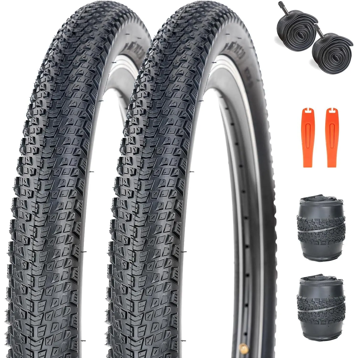 ZUKKA 20*2.0,24/26/27.5/29x2.125 Bike Tires and Tube Set MTB Replacement Bicycle Tires with Schrader Valve 35mm Tire Levers for Mountain,Cruiser Bike
