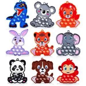 9PCS Animal Pop Fidget Toys, Sensory Fidget Toys for Kids Toddlers, Airplane Car Travel Activities Essential, Birthday Gifts for Boys Girls, Fidgets for Classroomfidget toys