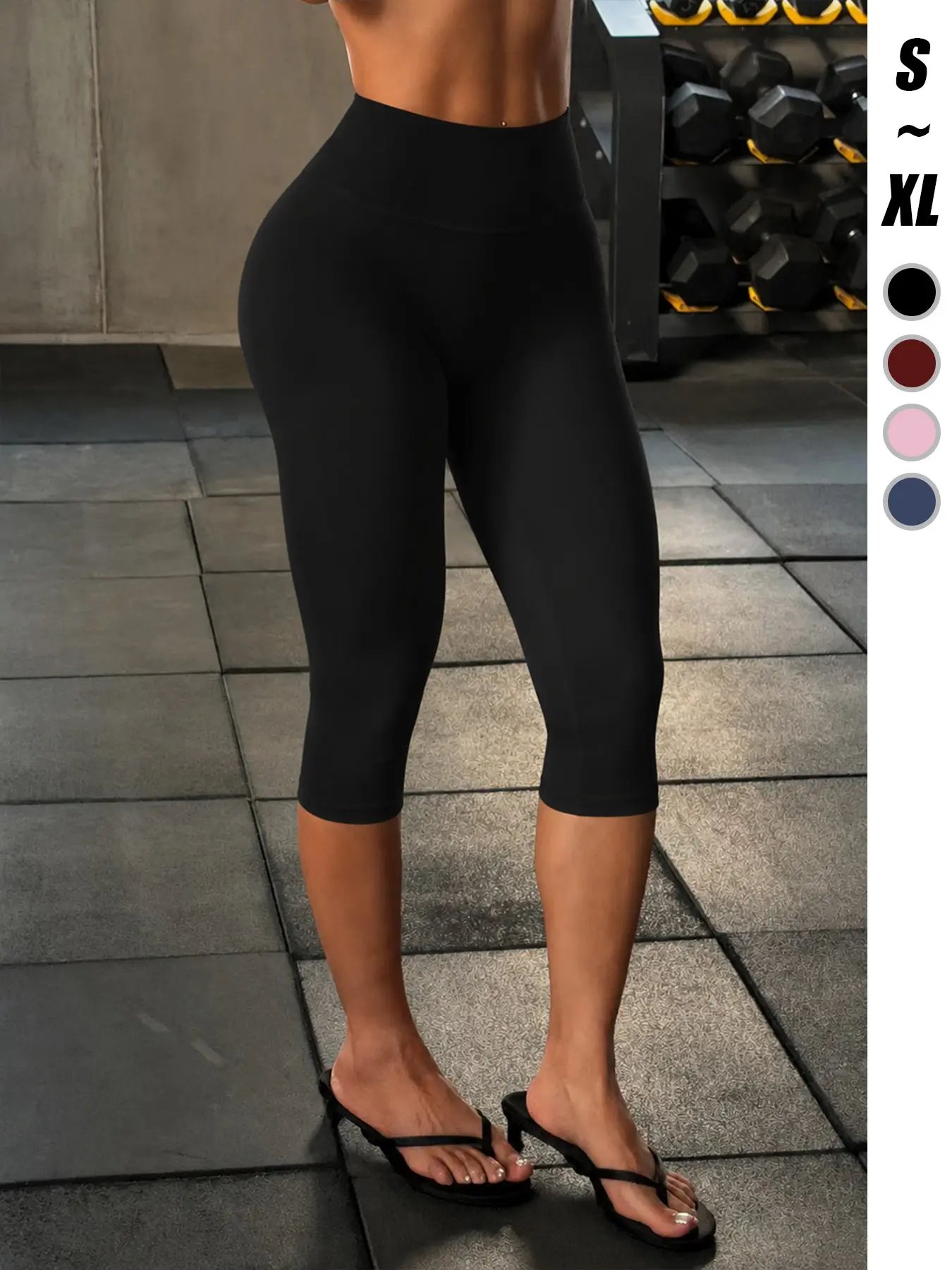 Women's High-Waisted Yoga Capris, Tummy Control Butt Lifting, Seamless Stretchy Workout Pants, Quick-Dry Fitness Shorts, Ideal for Gym, Yoga, Outdoor Activities