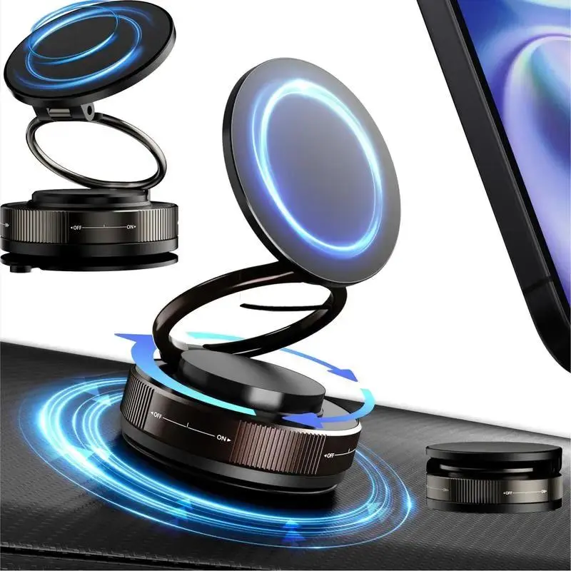 1pc 360° Vacuum Magnetic Phone Holder, Hands-Free Strong Suction Cup for Car Mirror Shower Smooth Surfaces, Adjustable Universal Phone Mount for All Smartphones & Car Models, Car Phone Stand