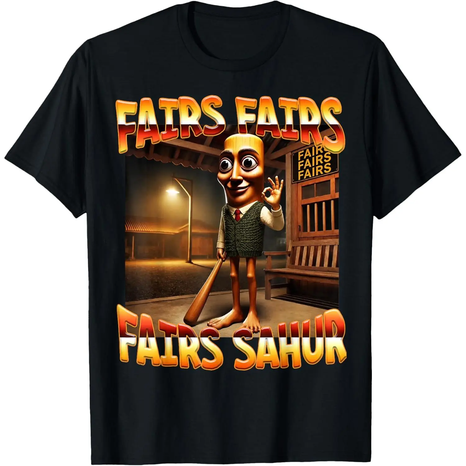 Fairs Fairs Tung Sahur Brainrot YBG Wallace Meme T-Shirt