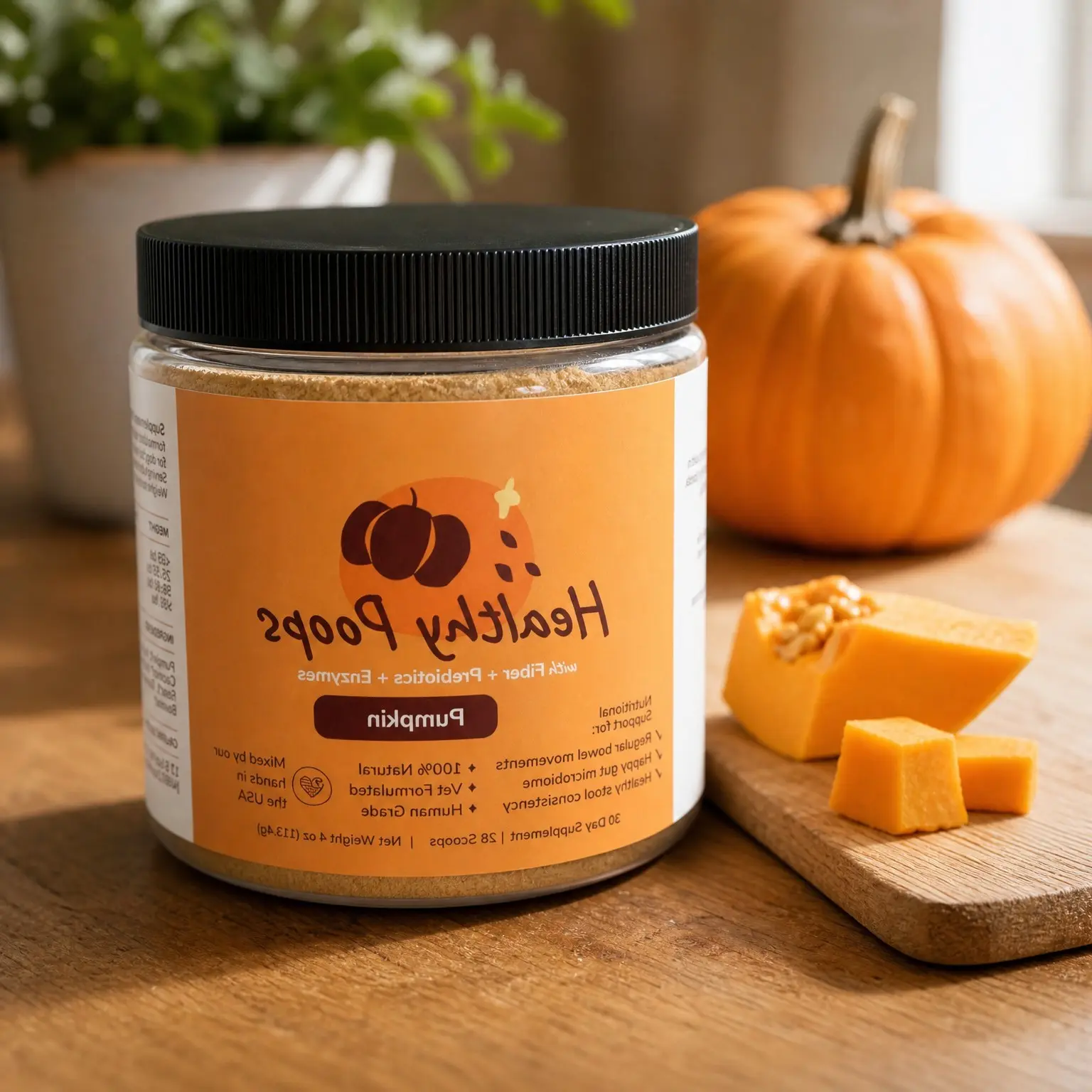 Healthy Poops – USDA Organic Pumpkin Powder for Dogs and Cats – Prebiotic Pumpkin Powder, Supports Probiotic Activity – 4 ozGift